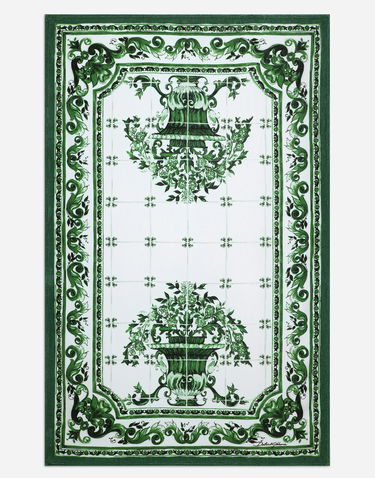 Аксесоари Dolce & Gabbana Majolica-print Cotton Beach Towel 115x185 Onesize Зелено | M0A00TII7C4HV3TN, 1