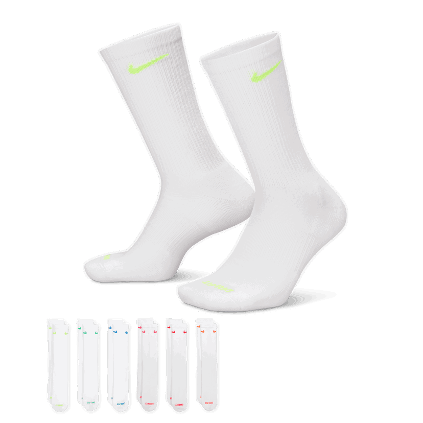 Чорапи Nike Everyday Plus Cushioned Training Socks (6 Pairs) Бяло | SX6897-968