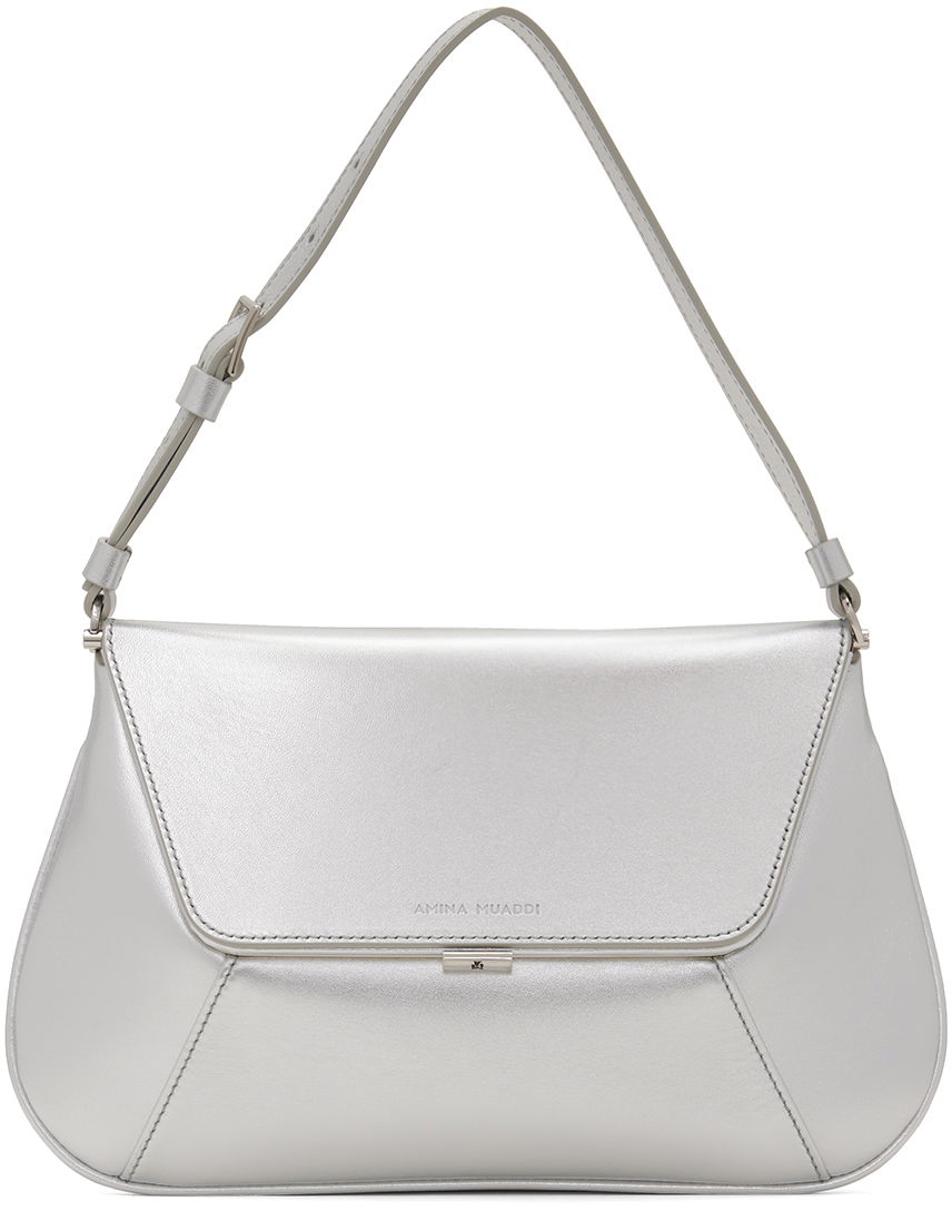 Чанта през рамо Amina Muaddi Amina Muaddi Ami Shoulder Bag Металик | AMI METALLIC NAPPA, 0