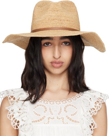Шапка rag & bone rag & bone Leather-Trimmed Wide-Brim Raffia Panama Hat Бежово | WJW25SH1015ST15, 0