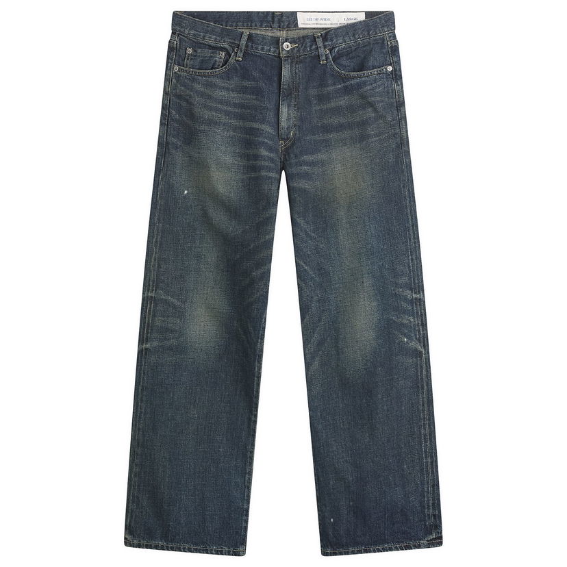 Дънки Neighborhood Wide Leg Selvedge Denim Jeans Large Синьо | 252XBNH-PTM04-IND