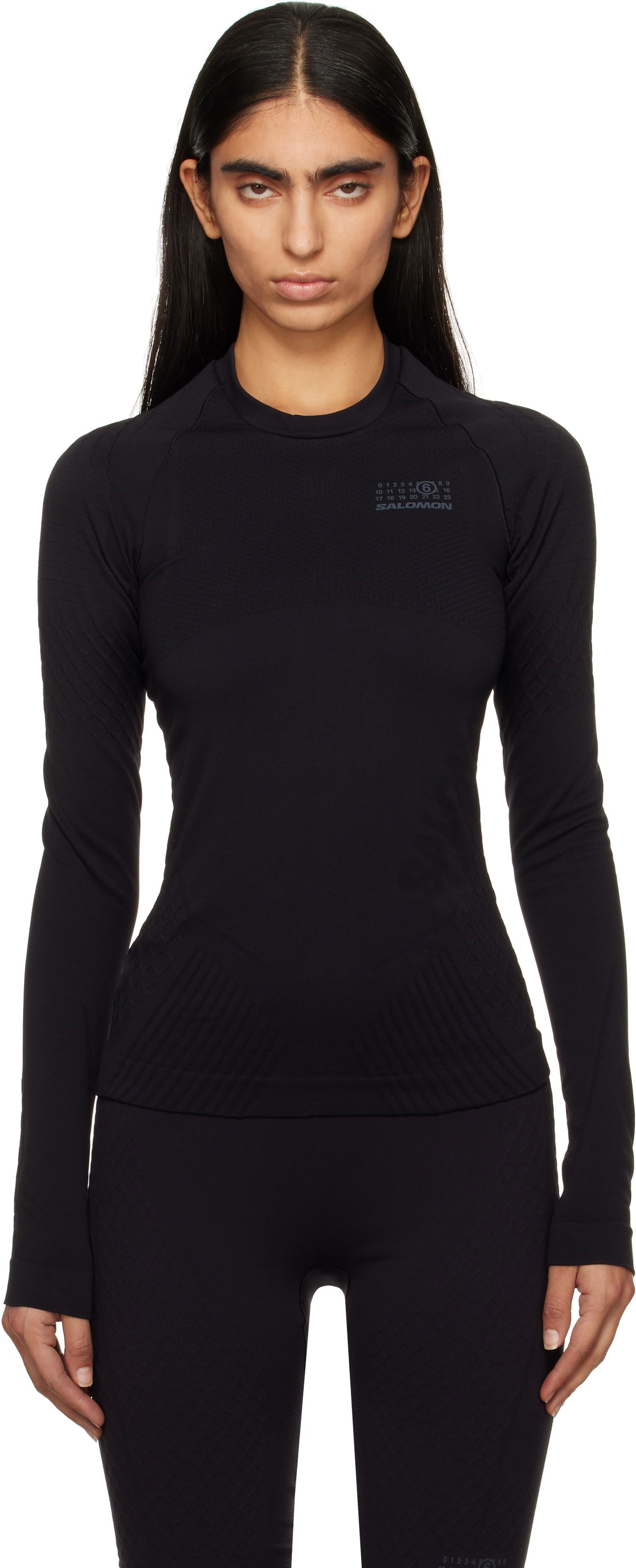Тениска Maison Margiela Jacquard Long-Sleeved T-Shirt Черно | S52NH0024 M20037, 0