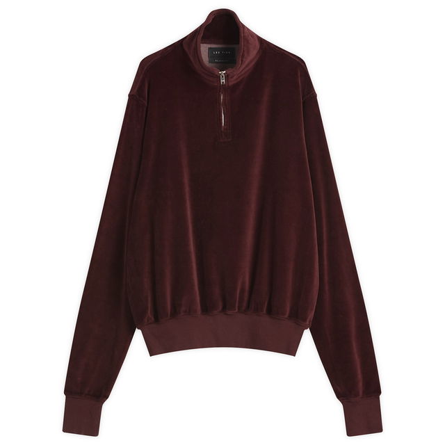 Les Tien Velour Half Zip Yacht Pullover, Size Large