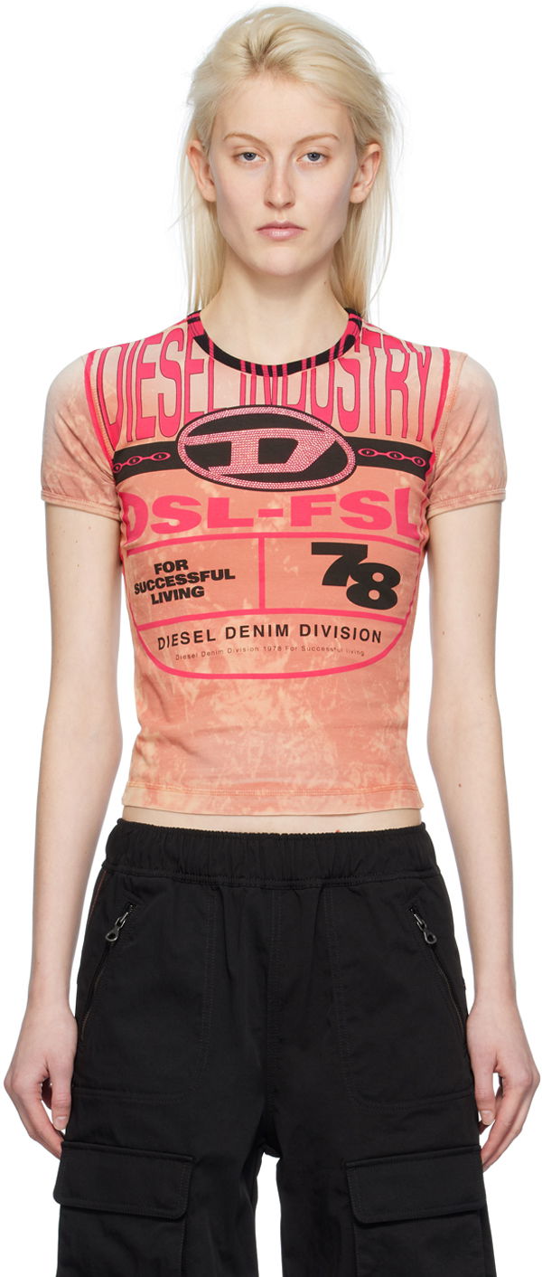 Тениска Diesel T-Uncutie-Long-N8 T-Shirt Розово | A12829 0THAH, 0