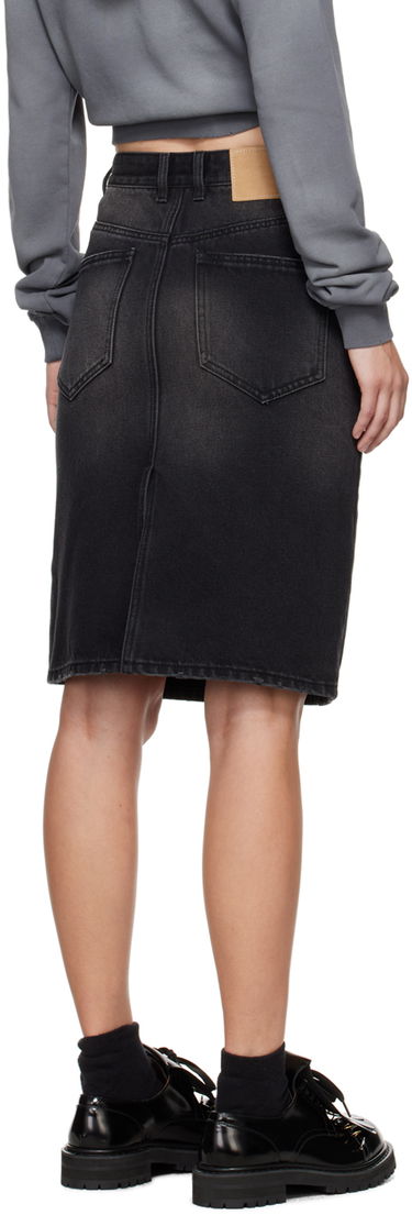 Пола We11done We11done Washed Denim Midi Skirt Черно | WD-DS2-24-372-W-BK, 2
