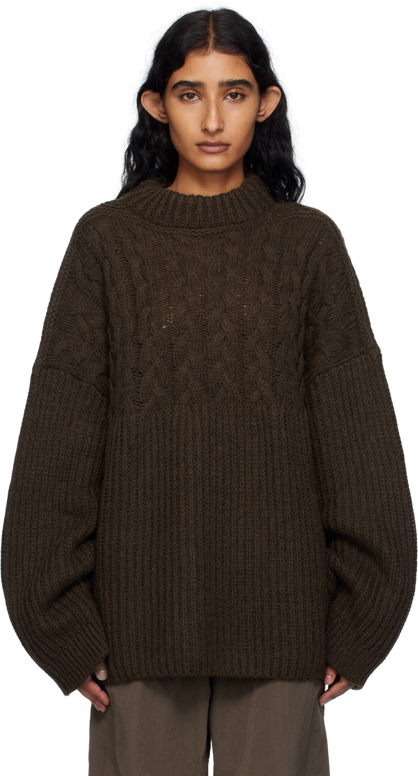 Пуловер Cecilie Bahnsen Cecilie Bahnsen Belinda Cable Knit Sweater Кафяво | 2.25KNI51004 BELINDA JUMPER