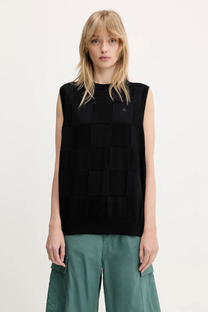 Пуловер Carhartt WIP Cotton Checker Vest Sweater Черно | I034544.89XX