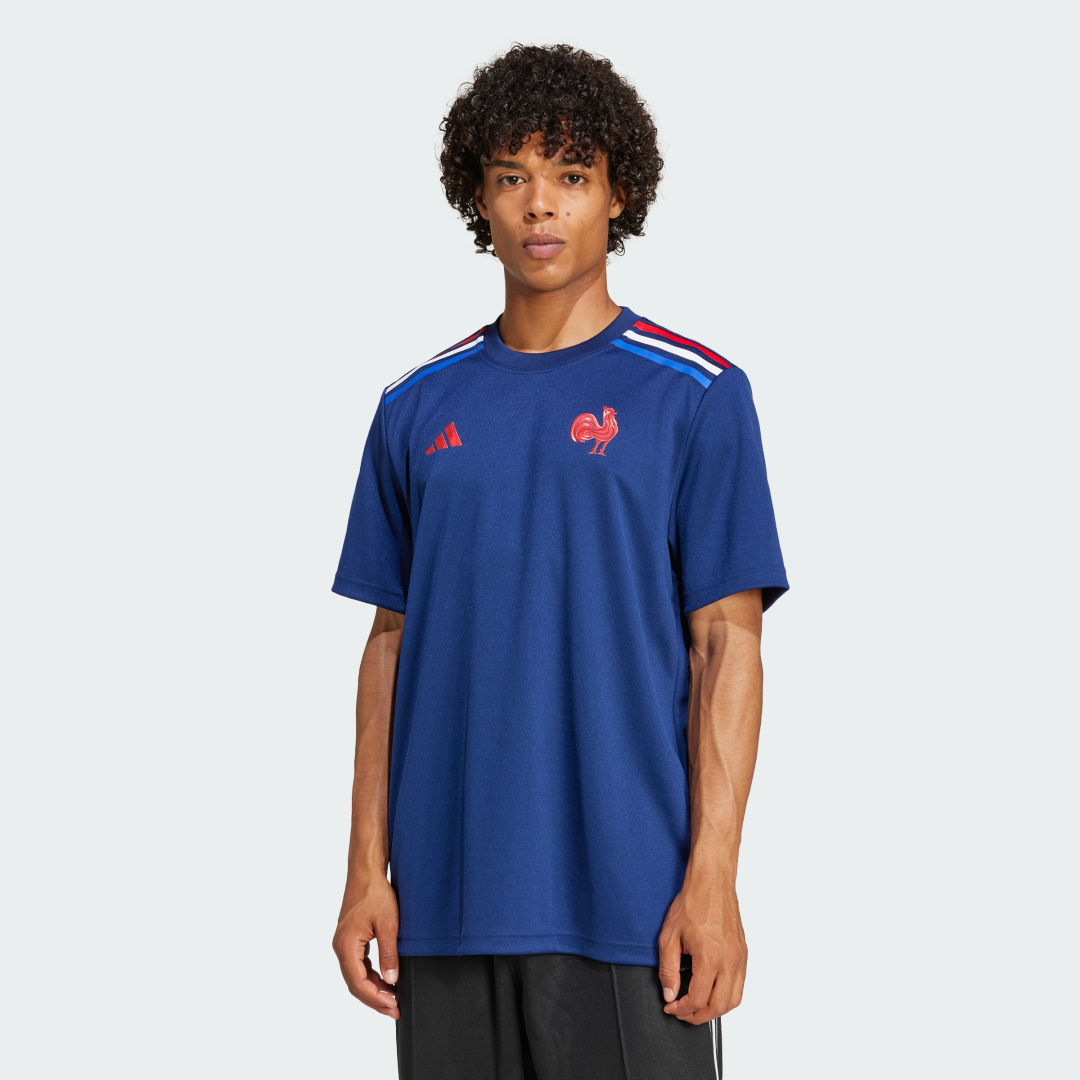 Тениска adidas Performance France Rugby Home Supporter Тъмно синьо | JG8213, 1