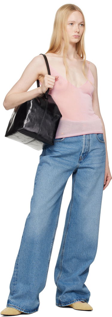 Чанта през рамо BY FAR BY FAR Maxi Bea Creased Leather Shoulder Bag Черно | MWBSB054CL034BK001PL, 3