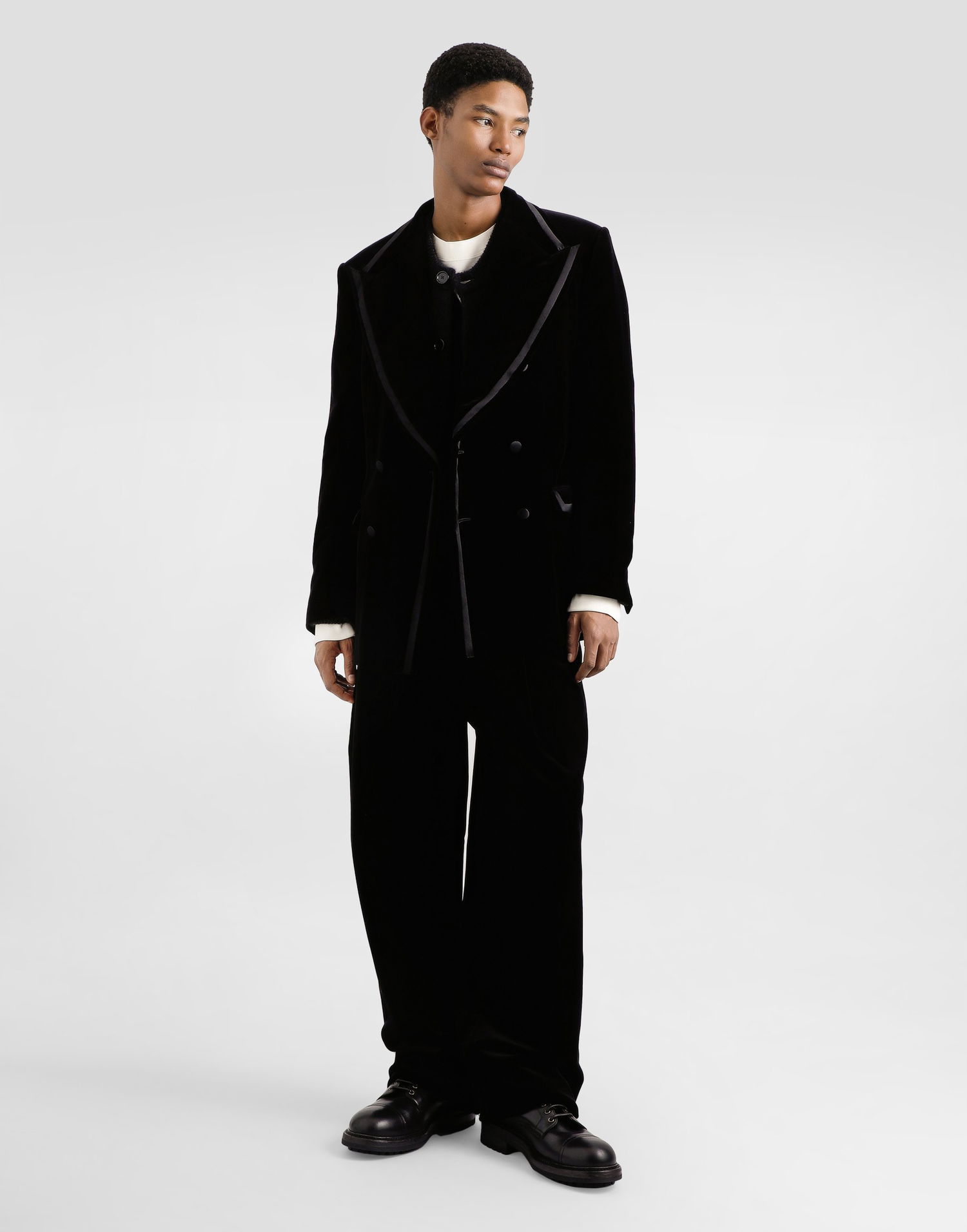Яке Dolce & Gabbana Dolce & Gabbana Double-Breasted Velvet Jacket Черно | G2VO8TFUVG7N0000, 1