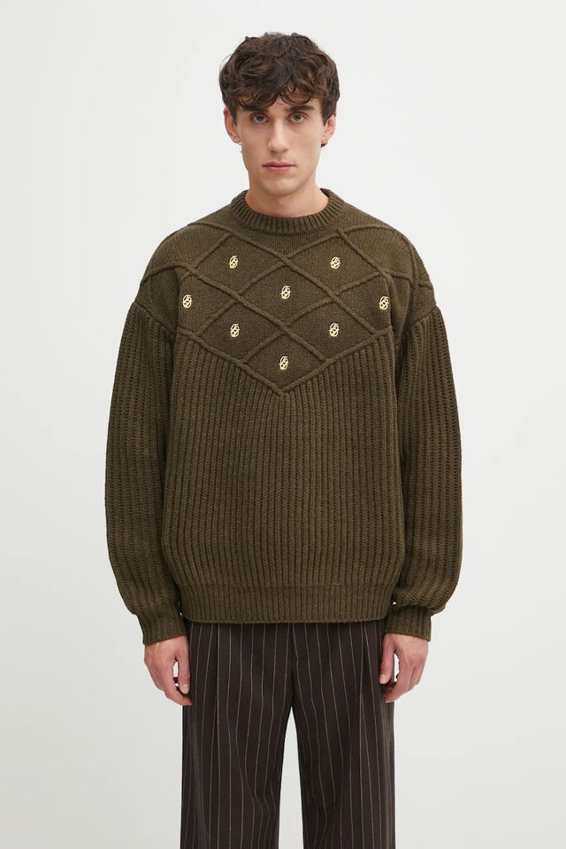 Drôle de Monsieur La Maille Monogramme Wool Knit Sweater