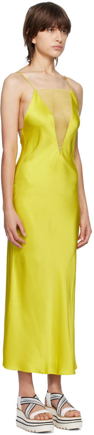 Pокля Stella McCartney Designer Sheer Panel Maxi Dress Жълто | 6A01273AU309, 1