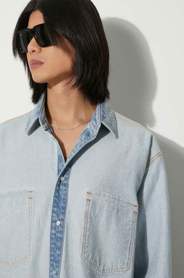 Риза VETEMENTS VETEMENTS Inside-Out Relaxed Denim Shirt Синьо | UE64SH500N, 3