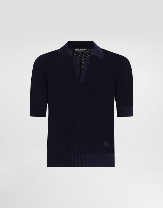 Dolce & Gabbana Micro-Pattern Cotton Polo Shirt