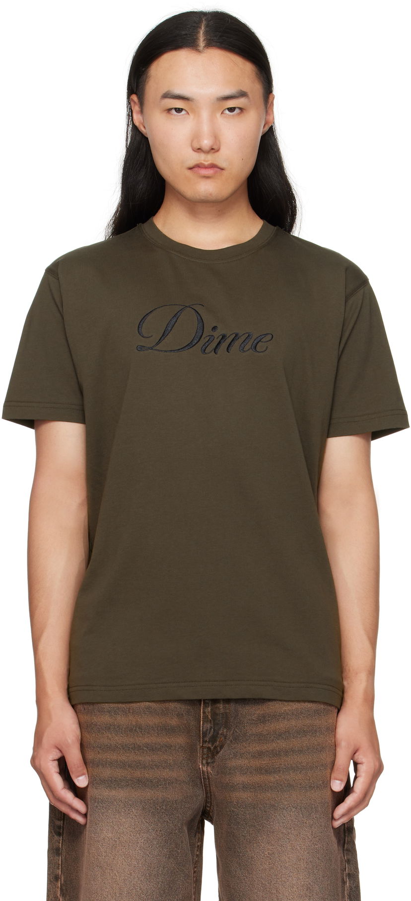 Тениска Dime Dime Cursive T-Shirt Зелено | DIMEFA2574BLK