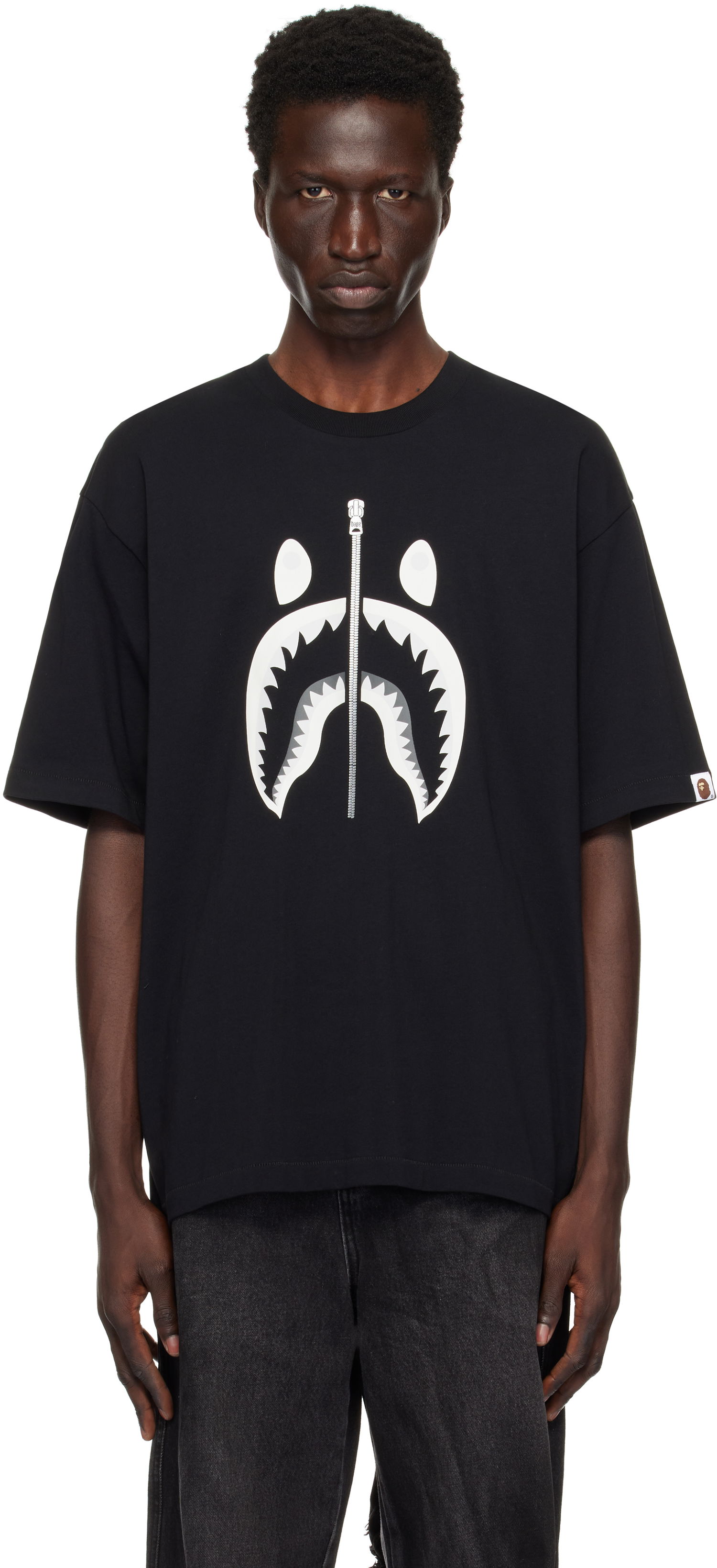 Тениска BAPE Shark #1 Graphic T-Shirt Черно | 001TEK701311M, 0