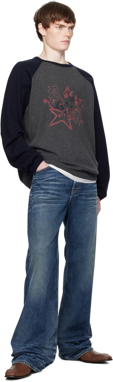 Пуловер We11done We11done Printed Raglan Knit Pullover Sweater Сиво | WD-KO2-25-659-U-CH, 3