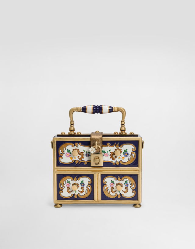 Dolce Box Ornate Painted Wood Top Handle Bag