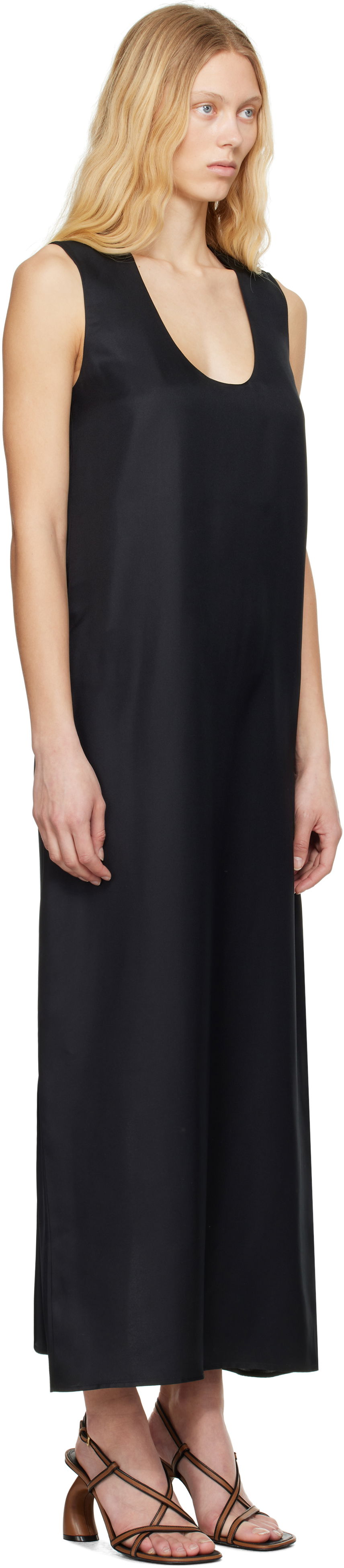 Pокля Róhe Róhe Scoop-Neck Silk Maxi Dress Черно | 415-33-164, 1