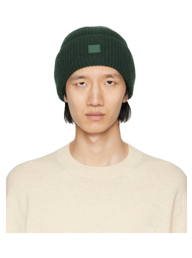 Шапка Acne Studios Small Logo Beanie Зелено | C40270-