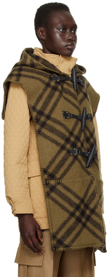 Жилетка Burberry Burberry Check Wool Sleeveless Cape Зелено | 8096747, 1