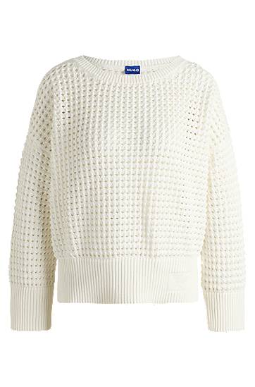 Пуловер BOSS Mesh Knit Sweater Бяло | 50539390, 0