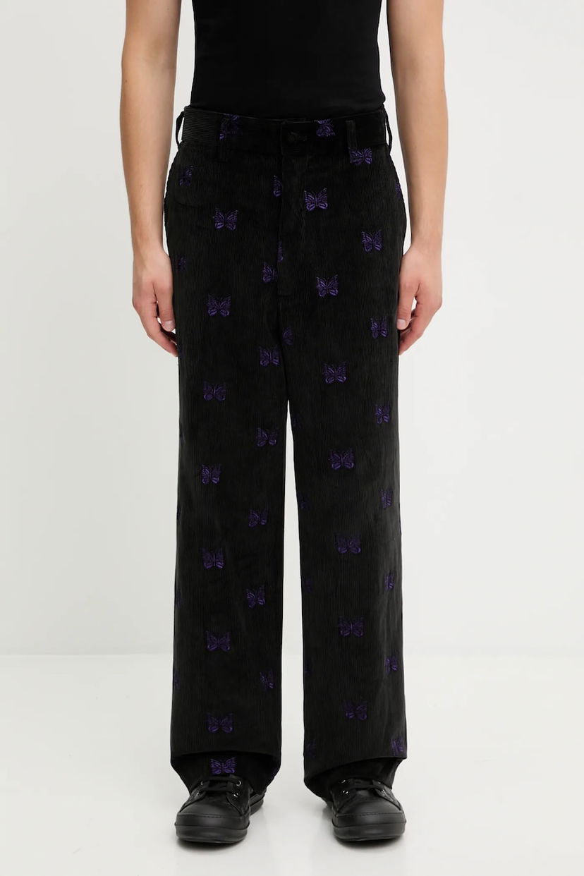 Панталони Needles Needles Papillon Emb. Corduroy Pants Черно | RW109