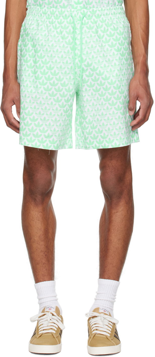 Бански adidas Originals Monogram Print Shorts Зелено | HZ4162, 0