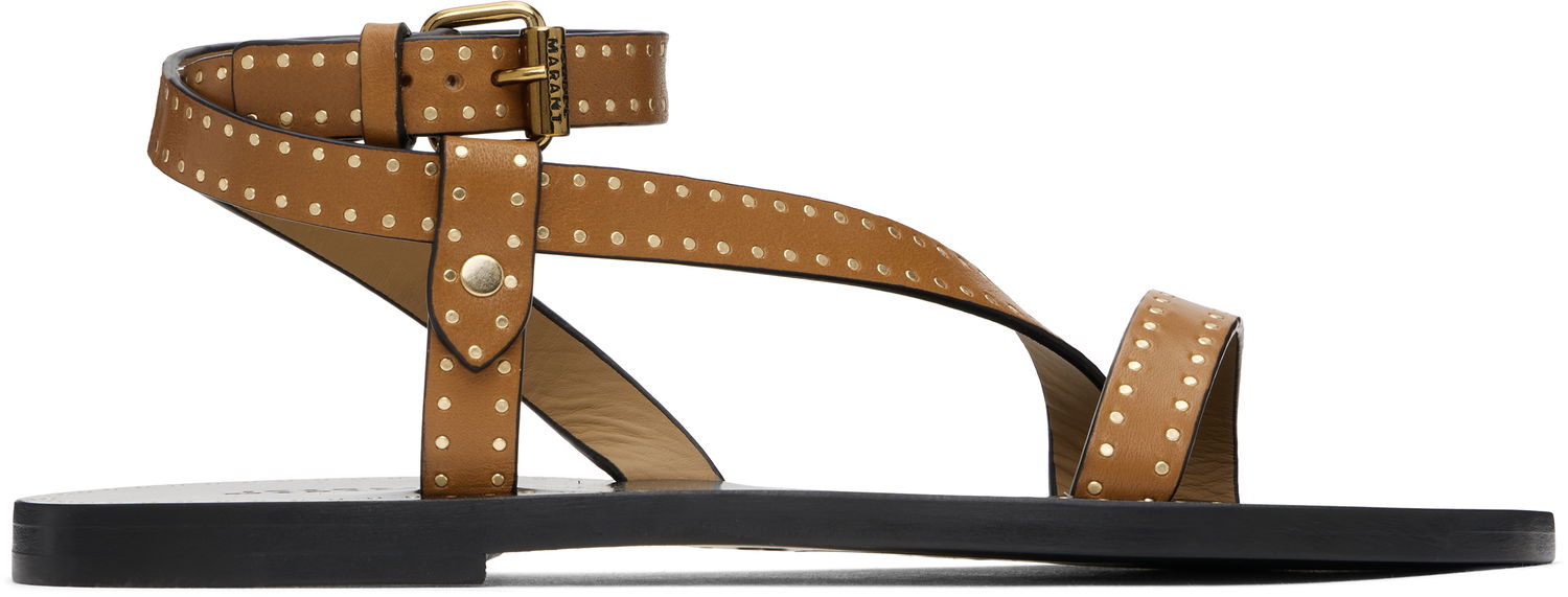 Кецове и обувки ISABEL MARANT Isabel Marant Jopee Studded Leather Sandals Кафяво | SD0228FA-C1B05S, 0