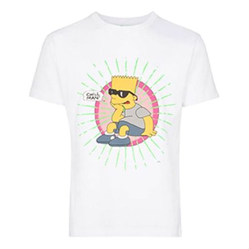 Тениска Off-White Virgil Abloh Bart Glasses Graphic Tee Бяло | OMAA036S191850030188