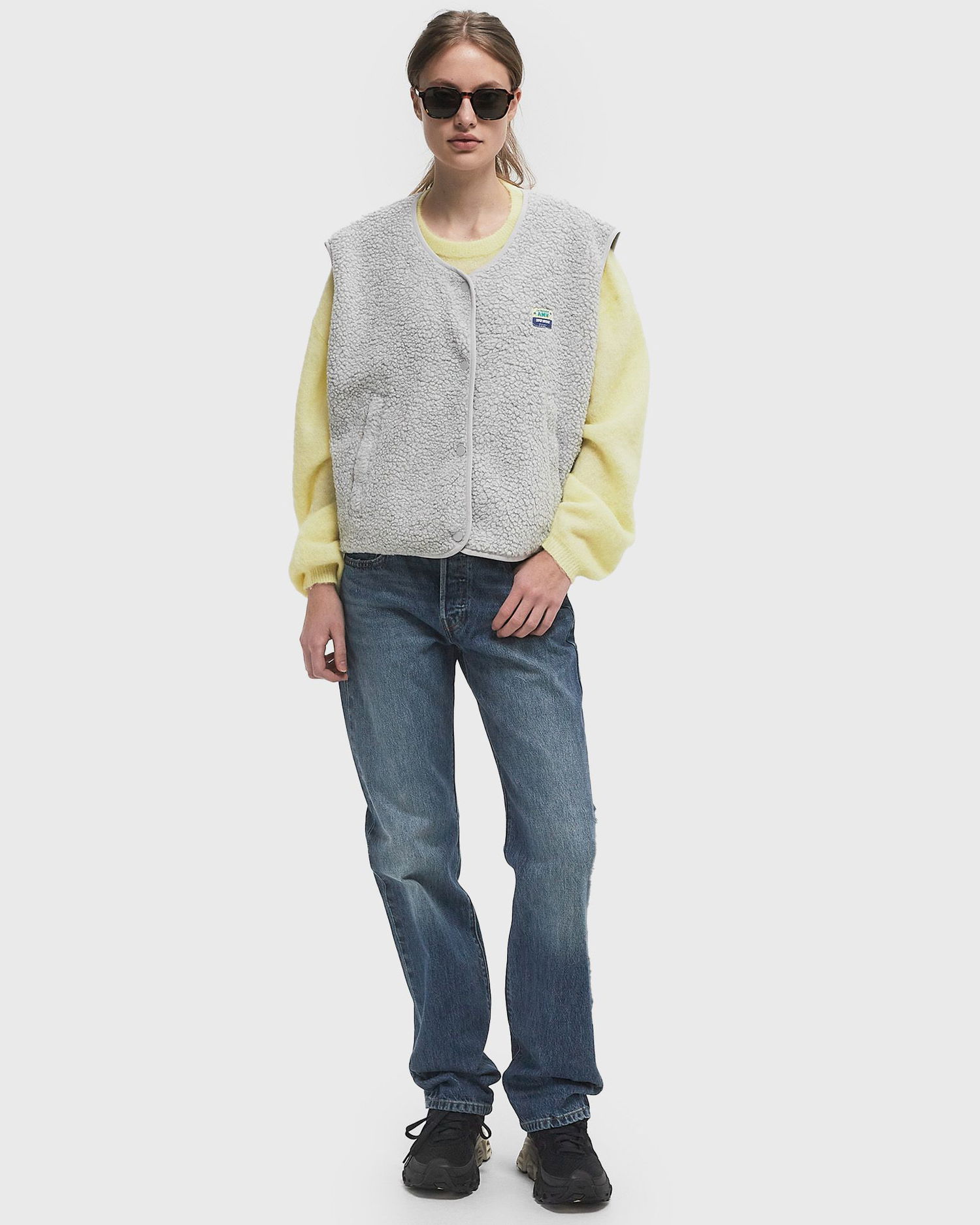 Пуловер American Vintage American Vintage Hoktown Fleece Vest Сиво | HOK16BE25-POLAIRE-CHINE, 1