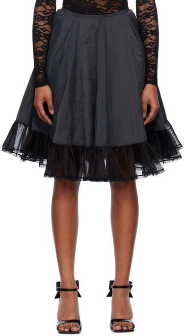 Пола We11done We11done Flared Midi Skirt with Tulle Черно | WD-SK1-23-023-W-BK, 0