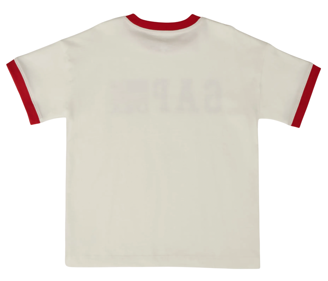 Тениска GAP Ringer T-Shirt with GAP USA Flag Logo Бежово | 782452-00, 1