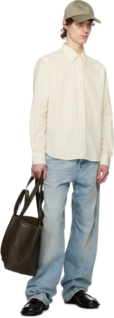 Риза AMI AMI Paris Classic Striped Shirt Жълто | HSH051.CO0109, 3