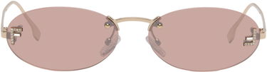 Слънчеви очила FENDI 'Fendi First' Crystal Oval Rimless Sunglasses Розово | FE4075USW5428Z 192337234699, 0