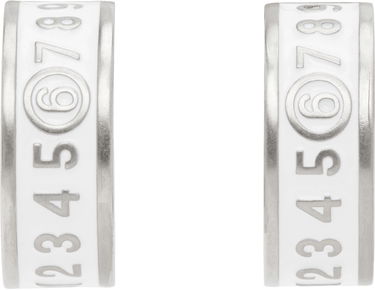 Обеци Maison Margiela MM6 Maison Margiela White Enamel Number Logo Earrings Бяло | SM6VG0084 P7211, 0