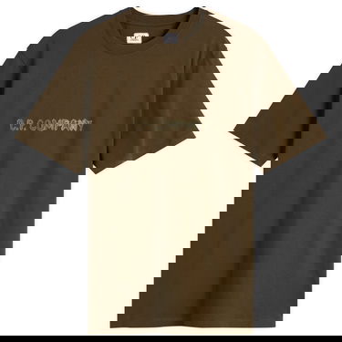 Тениска C.P. Company Text Logo T-Shirt Зелено | 19CMTS108A-006586W-683, 0
