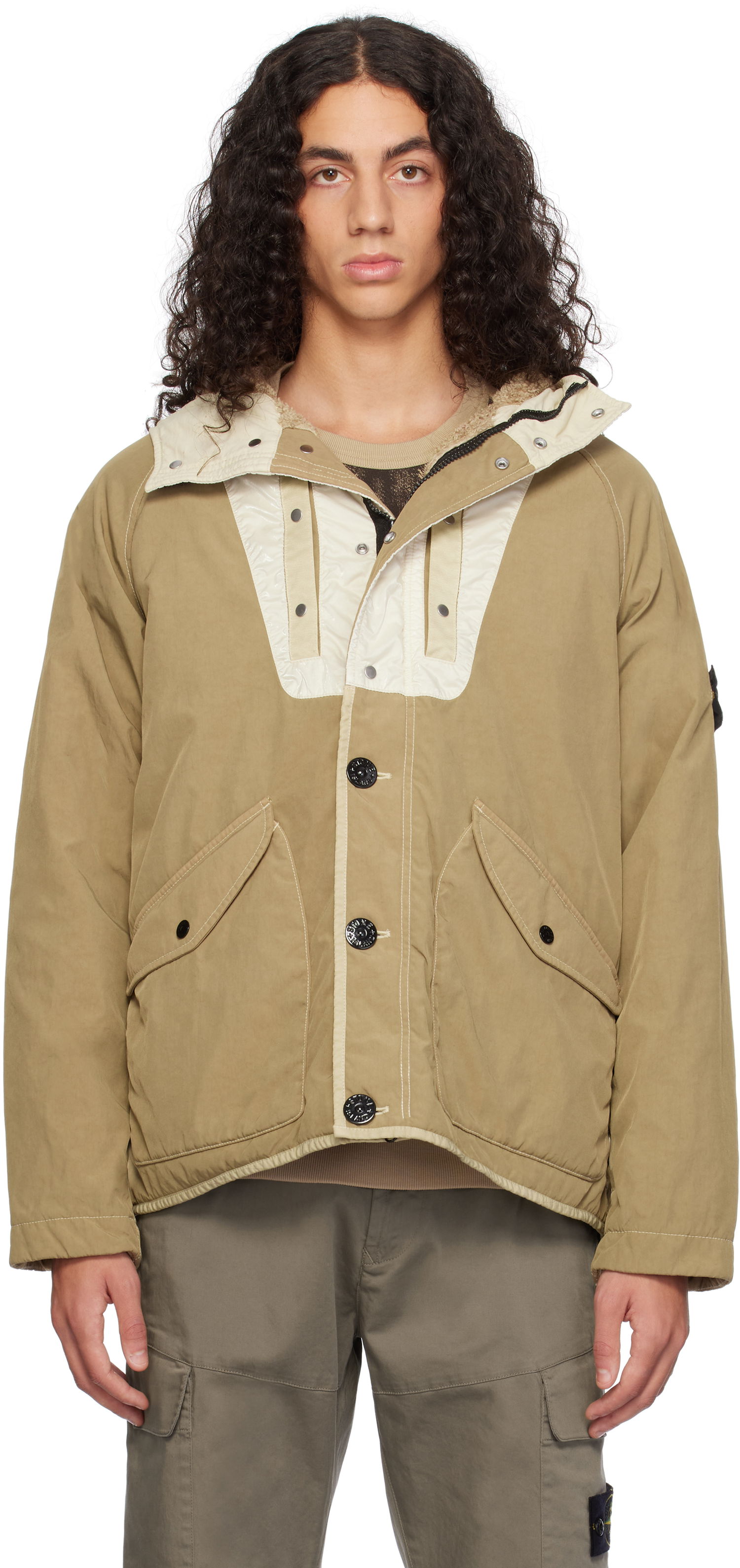 Парка Stone Island Hooded Jacket Бежово | 811544021, 0