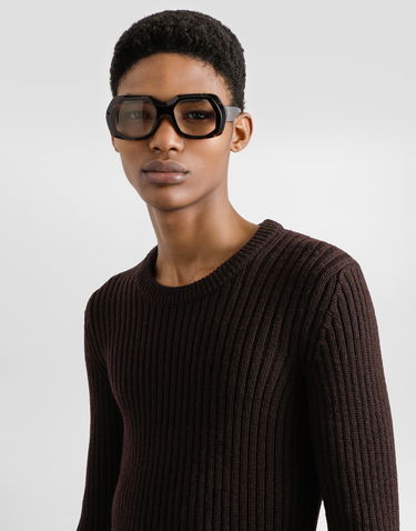 Пуловер Dolce & Gabbana Dolce & Gabbana Ribbed Wool Pullover Кафяво | GXQ83TJCVG6M0023, 3