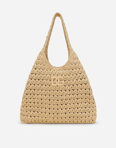 Голяма пазарска чанта Dolce & Gabbana Crocheted Raffia Tote Bag Бежово | BB7655A45478S193, 0