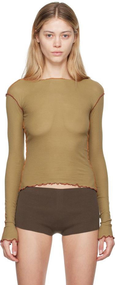 Потник Baserange Long Sleeve Lettuce Edge Top Зелено | TTVL-RB-AU24, 0