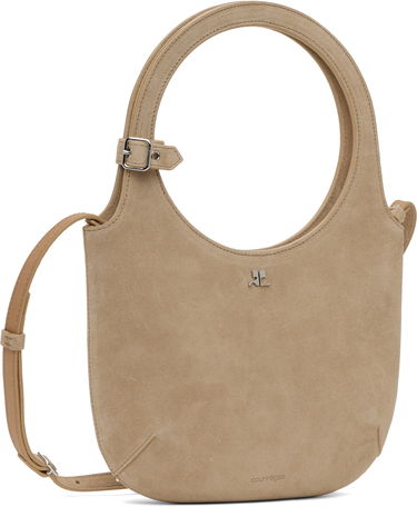 Дамска чанта Courrèges Courrèges Holy Suede Shoulder Bag Бежово | 125GSA102CR0024, 1