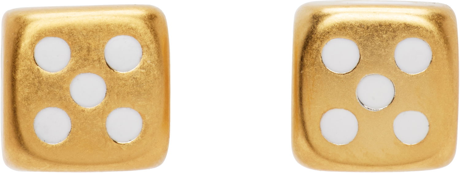 Обеци VEERT VEERT 'The Dice' Gold-Tone Earrings Жълто | OR03PL, 0