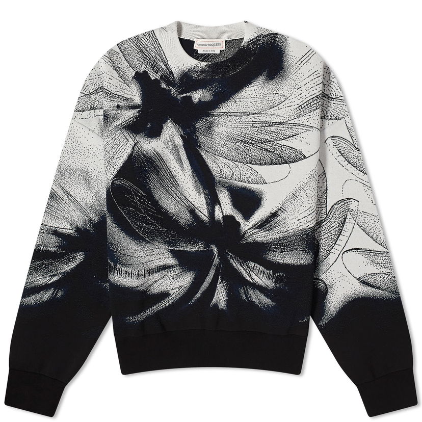 Пуловер Alexander McQueen Jacquard Dragonfly Crewneck Сиво | 776011Q1A8A-1219