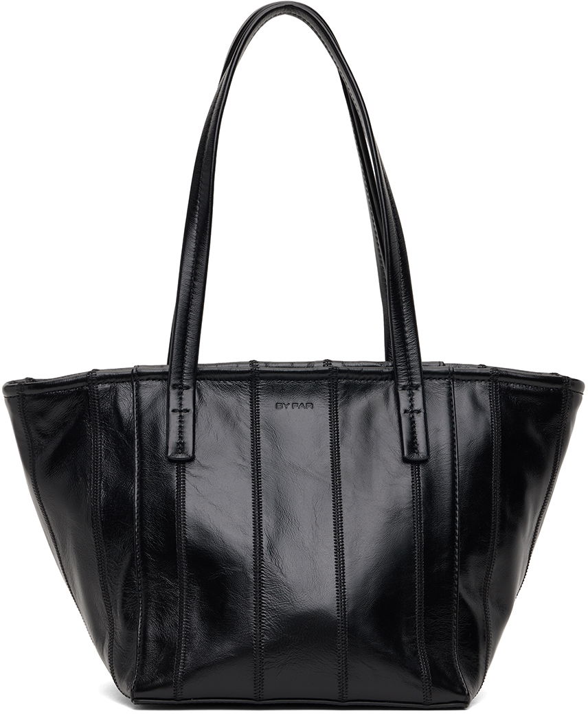 Голяма пазарска чанта BY FAR Patchwork Bar Leather Tote Черно | MWBTT002LL002BK001PA, 0