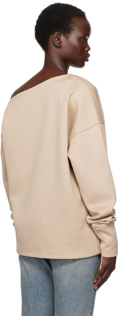 Пуловер Balmain Balmain Asymmetrical Jersey Off-The-Shoulder Sweatshirt Бежово | EF1HU301JJ69, 2