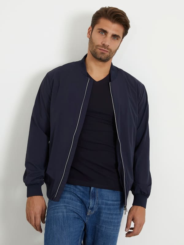 Яке бомбър GUESS Tech Stretch Bomber Jacket Тъмно синьо | M4RL02WFVY2, 0