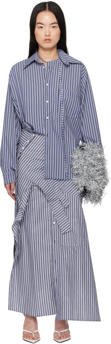 Pокля Ottolinger Ottolinger Deconstructed Shirting Midi Dress Синьо | 11150011101, 0