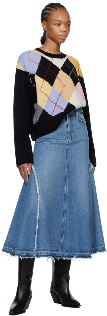 Пола GANNI GANNI Denim Midi Skirt Синьо | J1601, 3