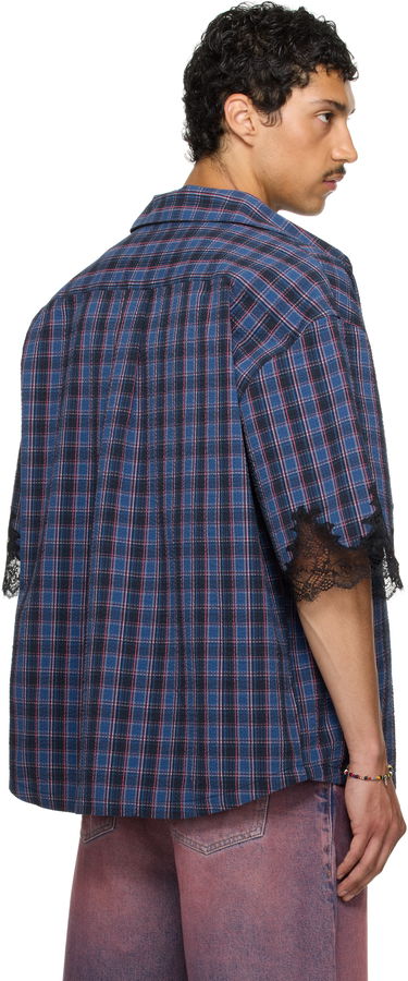 Риза Martine Rose Martine Rose Lace Overshirt Синьо | 478WS28527, 2
